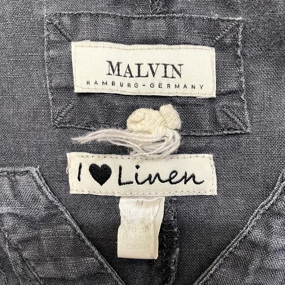 Malvin I love Linen Midi Dress Washed Gray Sz Medium Boho Minimalist Effortless - Picture 9 of 10